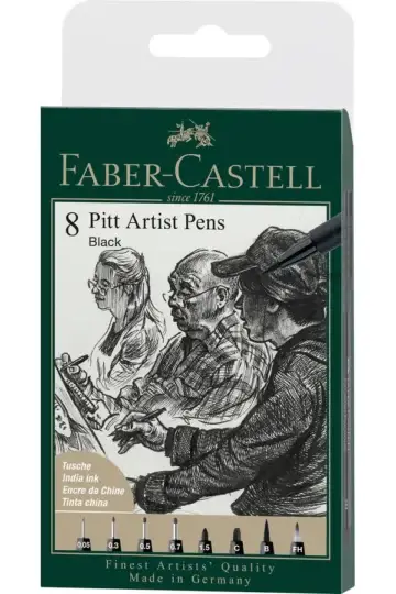 FABER-CASTELL Pitt Artist Pen Set (8 pezzi)