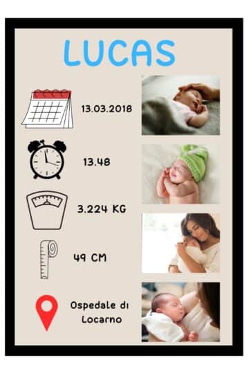 Poster personalizzato Neonato