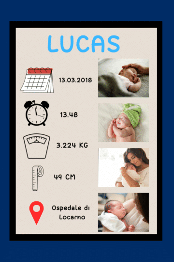 Poster personalizzato neonato