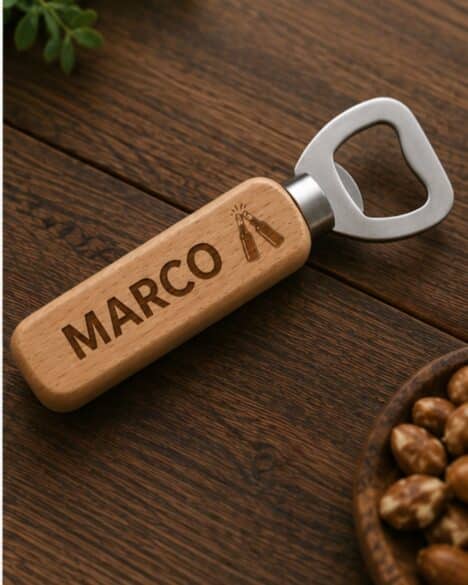 Apribottiglia in legno personalizzato