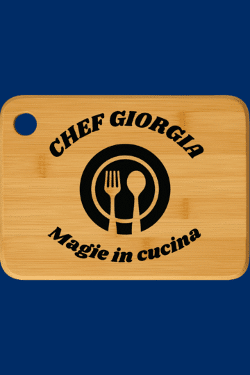 Tagliere in legno personalizzato "Chef... magie in cucina"