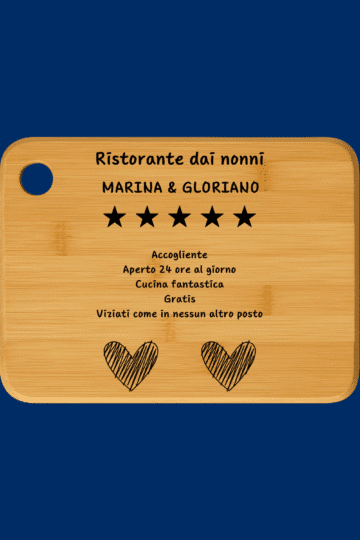 Tagliere in legno personalizzato "Recensione"