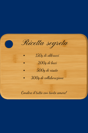 Tagliere in legno personalizzato "Ricetta segreta"