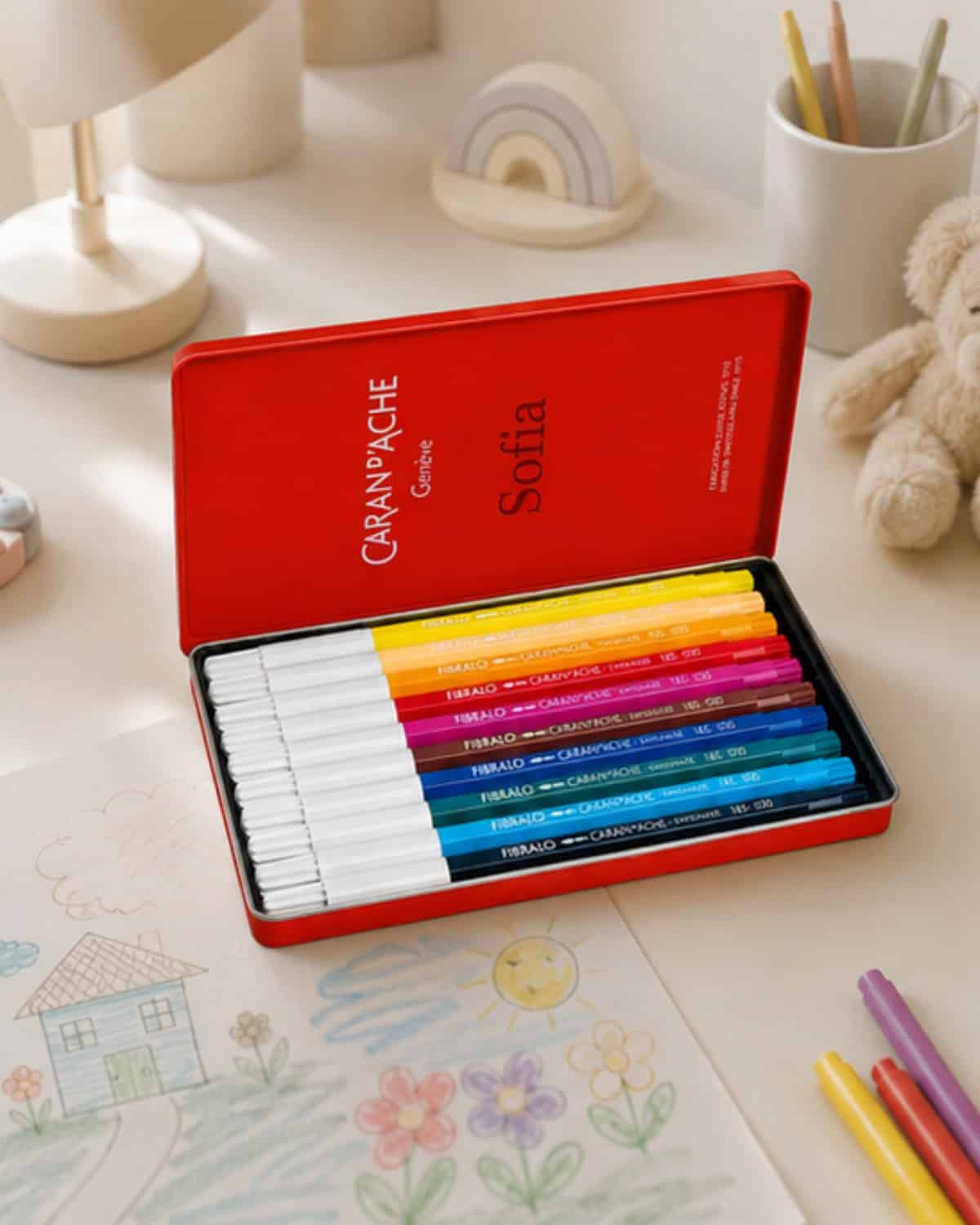CARAN D'ACHE Pennarelli 10 colori con scatola personalizzata