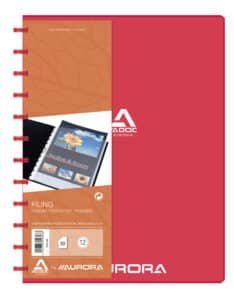 ADOC Cartella ad anelli transp. A4 5532.300 rosso 30 sacchi
