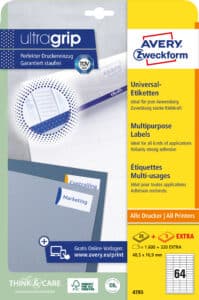 AVERY ZWECKFORM Etichette universale 485x169mm 4785Z bianco 30 fogli
