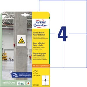 AVERY ZWECKFORM Etichette Univ. 105x148mm L7876-20 bianco, strong 20 fogli