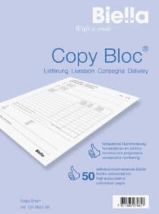 BIELLA Boll.con. COPY-BLOC D/F/I/E A6 51262500U autocopiativo 50x2 fogli