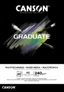 CANSON Graduate Mixed Media A5 31250P019 20 fogl., nero, 240g
