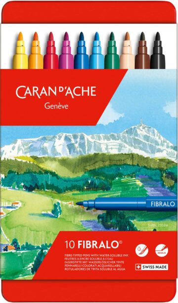 CARAN D'ACHE Penne fibra Fibralo M 185.310 10-colori ass.