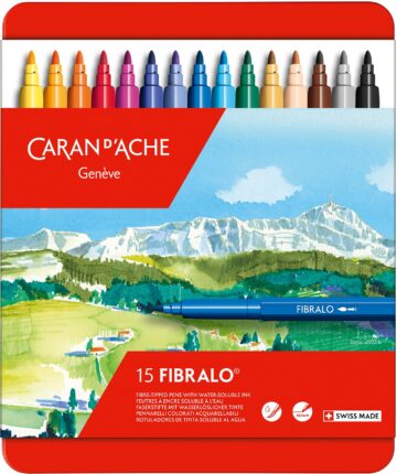 CARAN D'ACHE Penne fibra Fibralo M 185.315 15-colori ass.