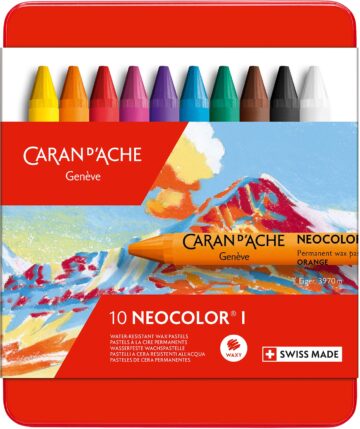 CARAN D'ACHE Pastelli a cera Neocolor 1 7000.310 10 colori box metallico