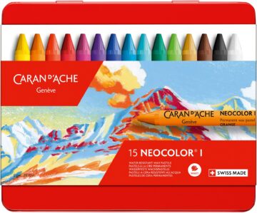 CARAN D'ACHE Pastelli a cera Neocolor 1 7000.315 15 colori box metallico