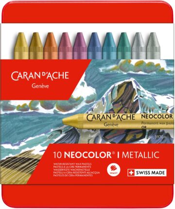 CARAN D'ACHE Pastelli a cera Neocolor 1 7004.310 10 colori box metallico
