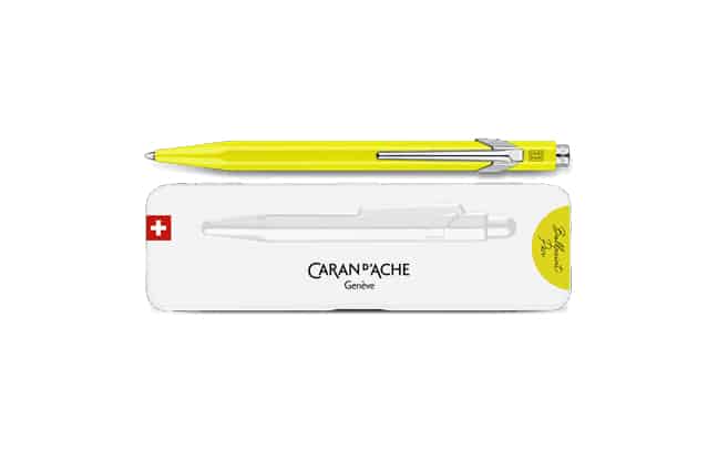 CARAN D'ACHE Penna a sfera 849 Pop Line 849.970 giallo fluo, con astuccio met.