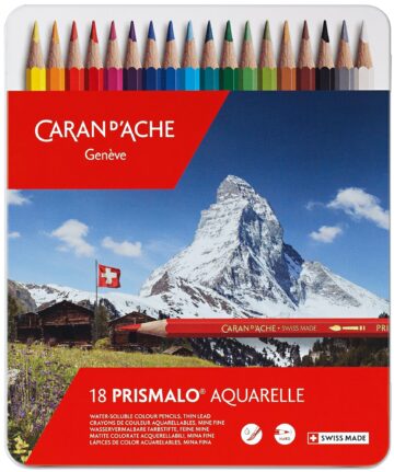 CARAN D'ACHE Matita colorata Prismalo 3mm 999.318 ass. astuccio met. 18 pezzo