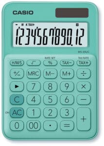 CASIO Mini Calcolatrice MS-20UC-GN-S 12 cifre verde