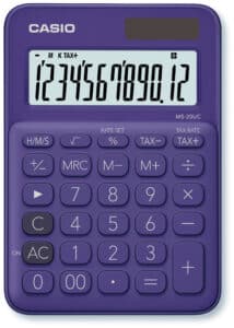CASIO Mini Calcolatrice MS-20UC-PL-S 12 cifre viola