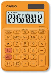CASIO Mini Calcolatrice MS-20UC-RG-S 12 cifre arancione