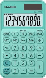 CASIO Calcolatrice SL-310UC-GN 10 cifre verde