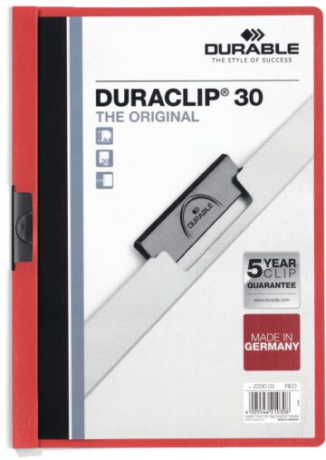 DURABLE Cartella con clip DURACLIP 30 220003 per 30 fogli A4 rosso