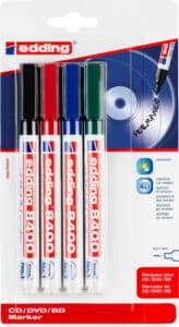 EDDING CD/ DVD Marker 8400 0.5-1mm 8400BLI-1234 4 colori ass. Blister