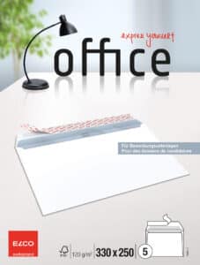 ELCO Buste Office 330x250mm 74486.12 120g, bianco, colla 5 pezzi