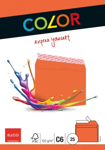 ELCO Busta Office s/finestra C6 74634.82 100g, arancione 25 pezzi