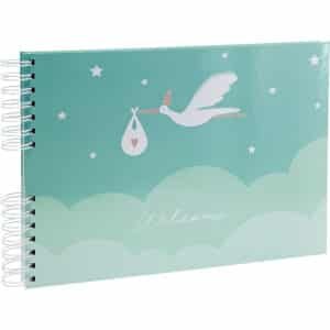 EXACOMPTA Album spirale 32x22cm 16334E blu, Cigogne 50 pagine