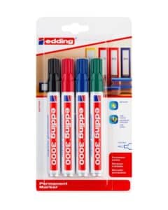 EDDING Permanent Marker 3000 1.5-3mm 3000BLI-1234 4 colori ass. Blister