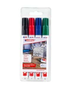 EDDING Permanent Marker 3300 1-5mm 3300-E4 nero,rosso,blu,verde 4 pezzi
