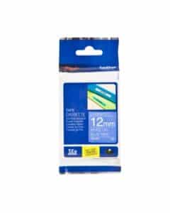PTOUCH Nastro, plastific. bianco/blu TZe-535 PT-1280VP 12 mm