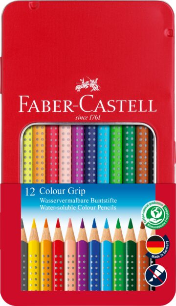 FABER-CASTELL Matita colorata Colour Grip 112413 12 colori Astuccio metallico