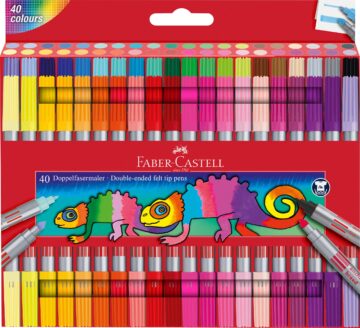 FABER-CASTELL penna a doppia punta 151140 40 colori, astuccio