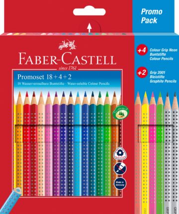 FABER-CASTELL Matite colorate Grip 201540 Promoset, ass. 24 pezzi
