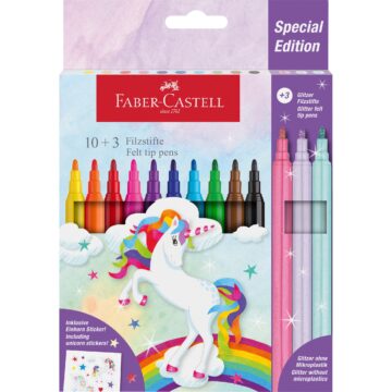 FABER-CASTELL Pennarelli unicorno 554213 incl. Sticker 13 pezzi