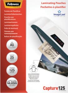 FELLOWES Pelicole per laminazione A5 5396101 lucido, 125my 25 pezzi