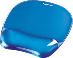 FELLOWES tappetino per mouse Crystals 9114120 blu, con poggiapolsi