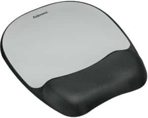 FELLOWES tappetino per mouse Memory 9175801 argento, con poggiapolsi
