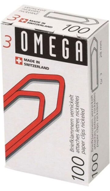 OMEGA Fermagli no.3 3/100 nichelato, 28mm 100 pezzi