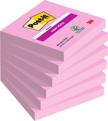 POST-IT Blocco Super Sticky 76x76mm 6546SSPNK rose 6x90 fogli
