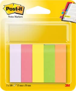 POST-IT Marker 15x50mm 670/5 5-colori/4x100 fogli