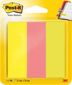 POST-IT Page Marker Neon 76x25mm 671-3 neon 3 colori 3x100 strisce