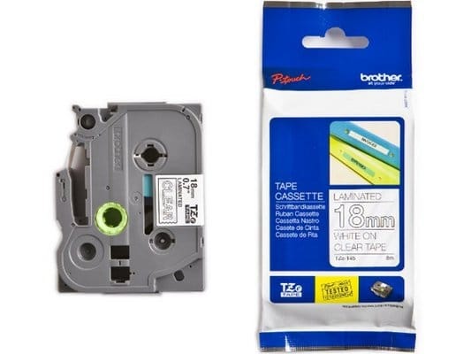 PTOUCH Nastro,plastific.bianco/chiaro TZe-145 PT-2450DX 18 mm