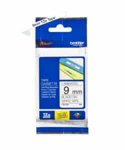 PTOUCH Nastro, plastific. nero/bianco TZe-221 PT-1280VP 9 mm