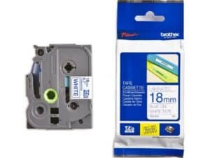 PTOUCH Nastro, plastific. blu/bianco TZe-243 PT-2450DX 18 mm