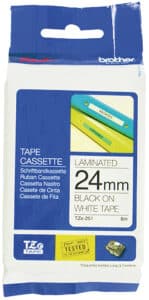 PTOUCH Nastro, plastific. nero/bianco TZe-251 PT-2450DX 24 mm