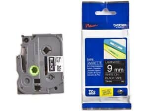 PTOUCH Nastro, plastific. bianco/nero TZe-325 PT-1280VP 9 mm