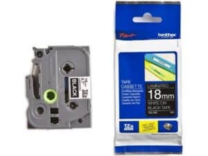 PTOUCH Nastro, plastific. bianco/nero TZe-345 PT-2450DX 18 mm