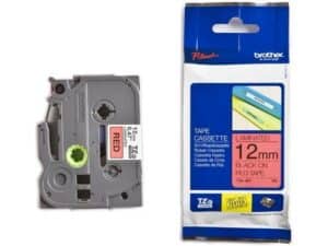 PTOUCH Nastro, plastific. nero/rosso TZe-431 PT-1280VP 12 mm